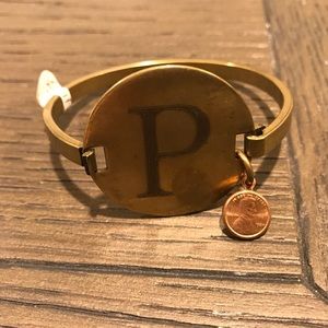 Top Shelf brass initial bracelet